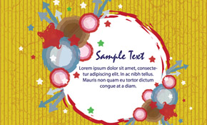 Brush paint circle banner vector